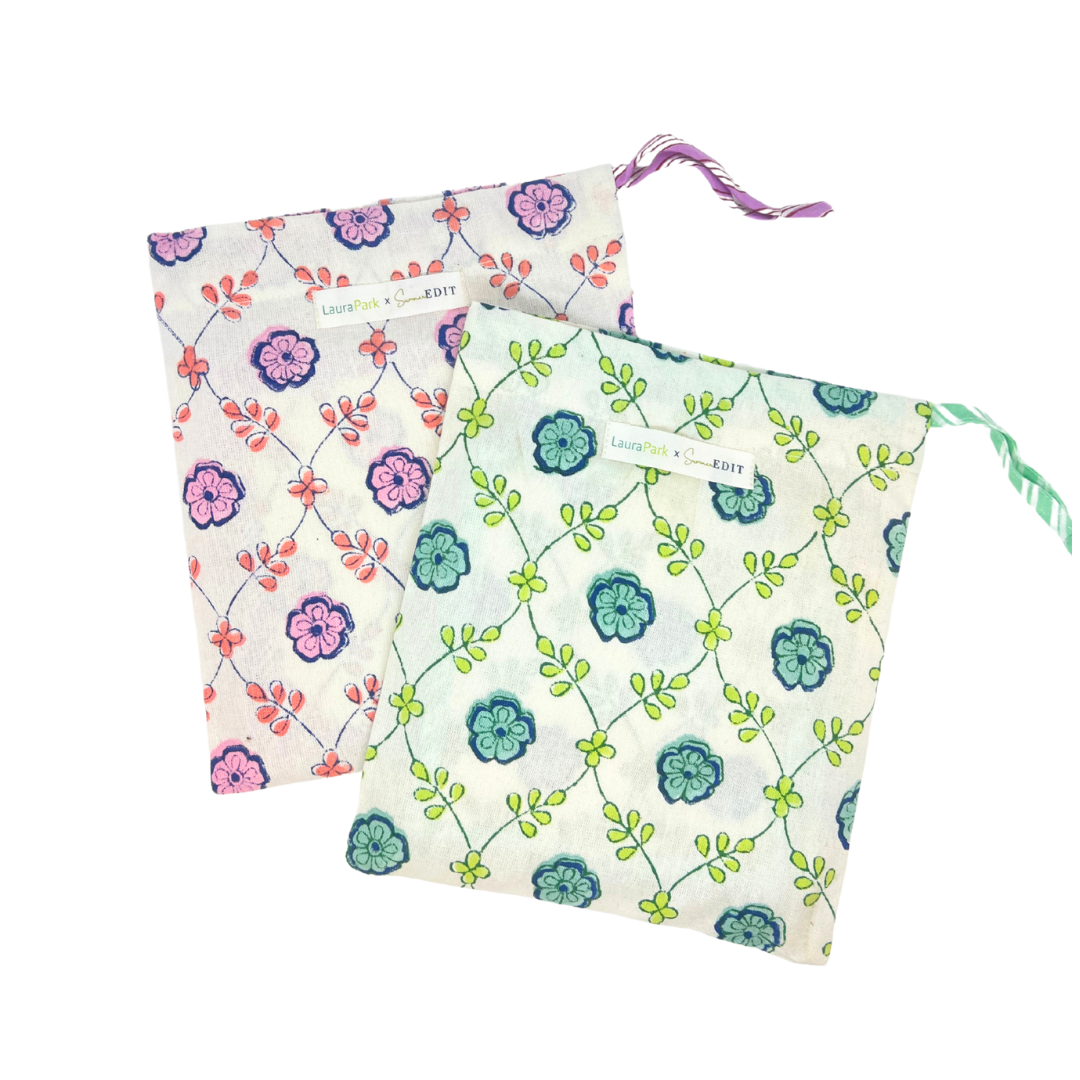 Pink Canvas Coasters - (Set of 4)