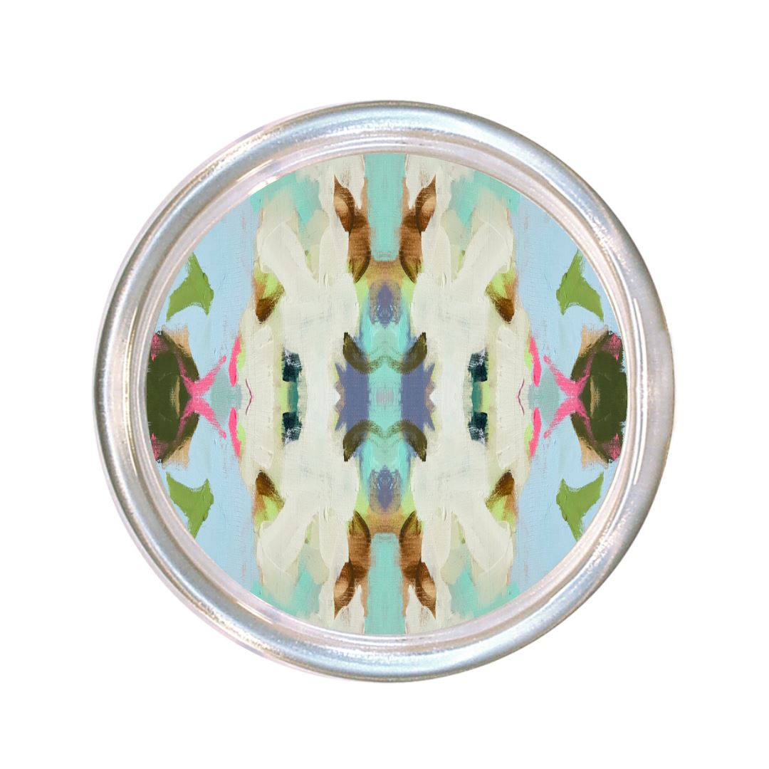 Summer Garden Light Blue Large Glass Coaster
