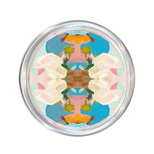 Monet's Garden Blue Large Glass Coaster