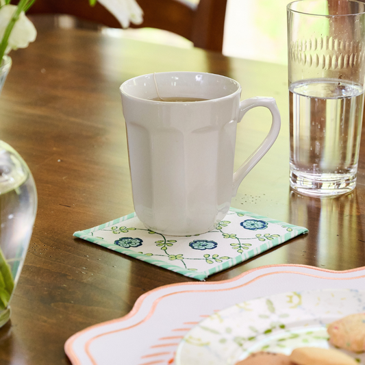 Green Orchid Canvas Coasters - (Set of 4)